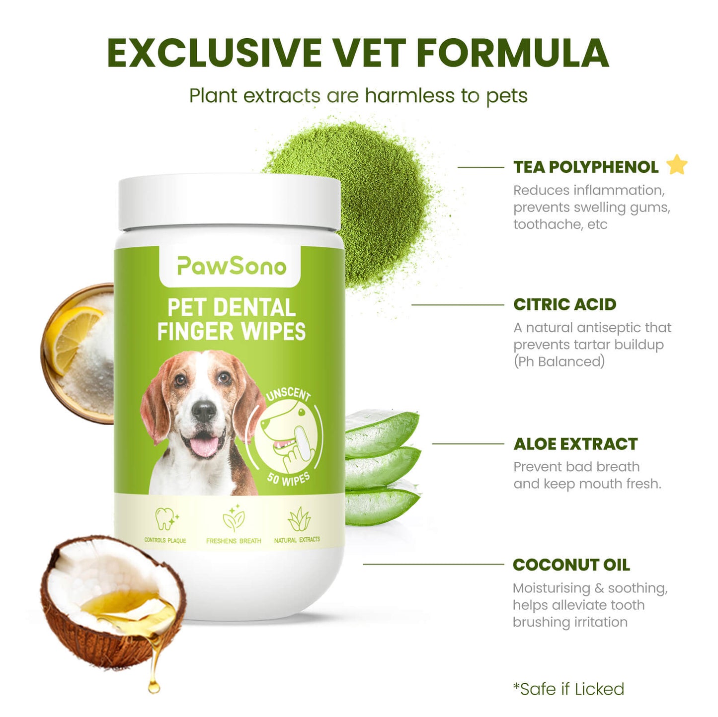 PawSono PET DENTAL FINGER WIPES
