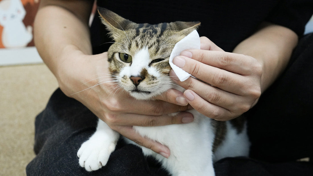 Is it normal for my flat-faced cat to have eye discharge?