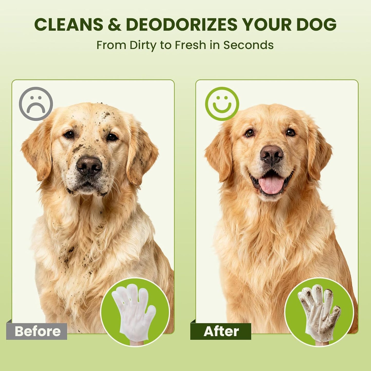 PawSono Pet Cleaning Deodorizing Glove Wipes