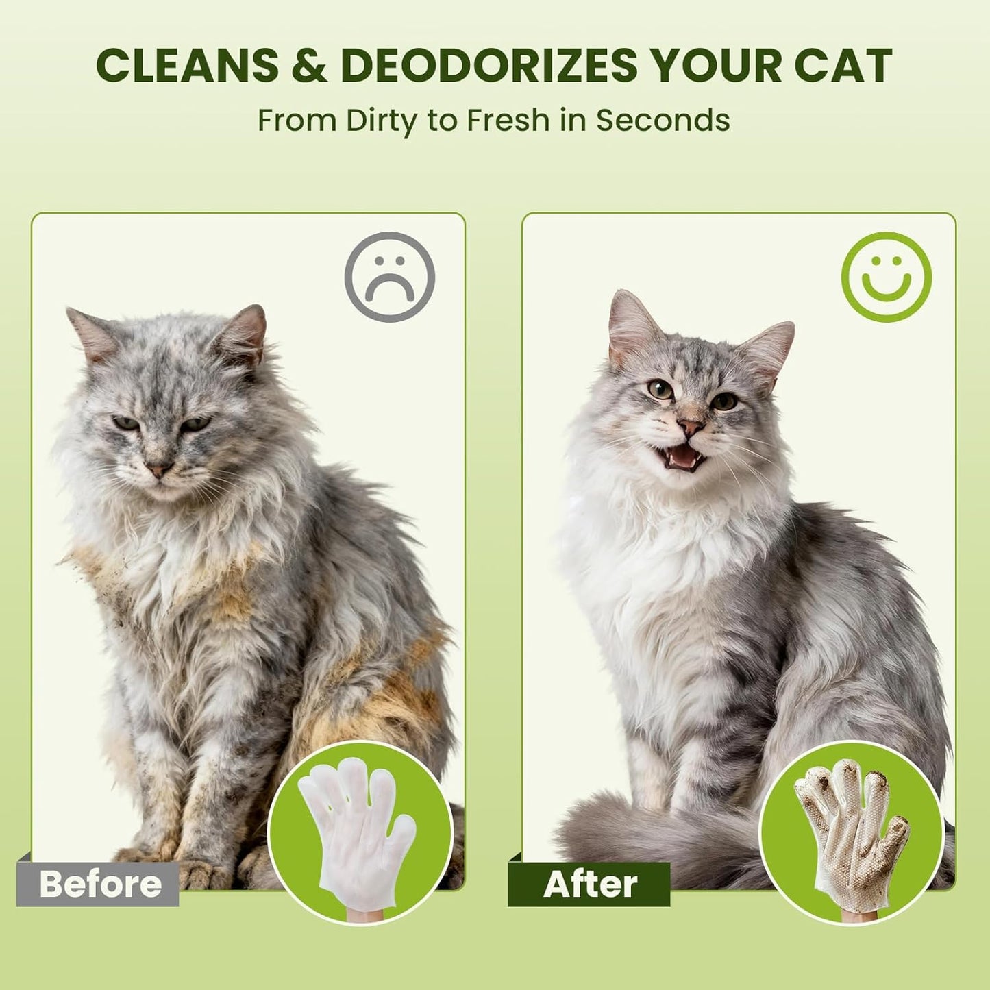 PawSono Pet Cleaning Deodorizing Glove Wipes