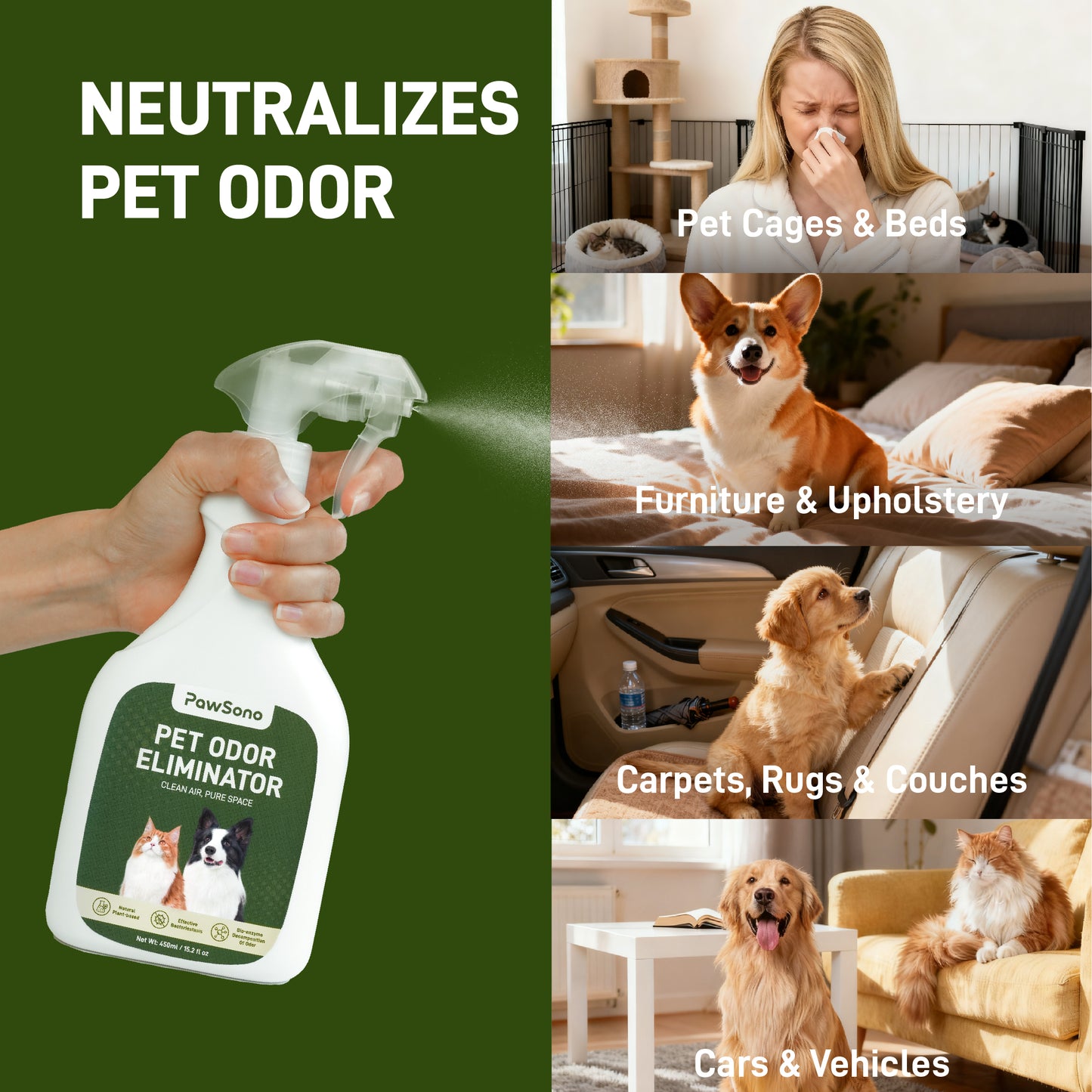 PawSono Pet Odor Eliminator - Floral Scent